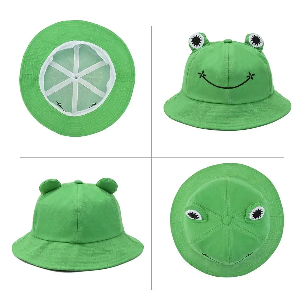 New Frog Bucket Hats Women Bucket Hat Women Summer Outdoor Sun Fishing Cap Wild Panama Hats Sunscreen Bob Caps