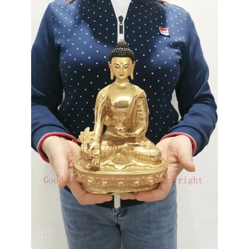 Wholesale Tibet Buddha statue GOOD copper gilding Tathagata Medicine RU LAI Buddha statue Family protection Health longevity