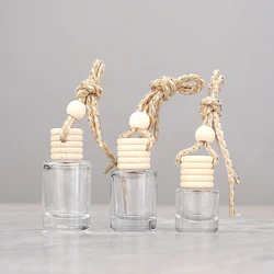 5/8/10ML Car Hanging Glass Bottle Air Freshener Empty Bottle Aromatherapy Pendant Diffuser Car Decoration Aromatherapy Ornament