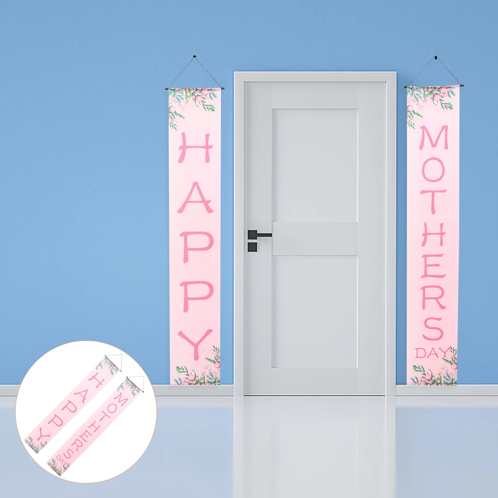 

1Pair Hanging Banner Mother's Day Decorative Flag Waterproof Polyester Bunting for Family Celebration Photo Prop Festival Yard