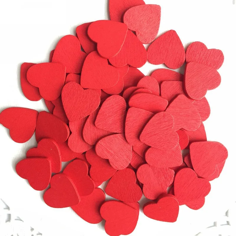 50 قطعة 3/4/5/6 سنتيمتر الخشب الملون شرائح القلب فارغة الحلي الخشبية الطبيعية العلامات DIY بها بنفسك الزفاف الفنون الحرف زينة عيد الحب