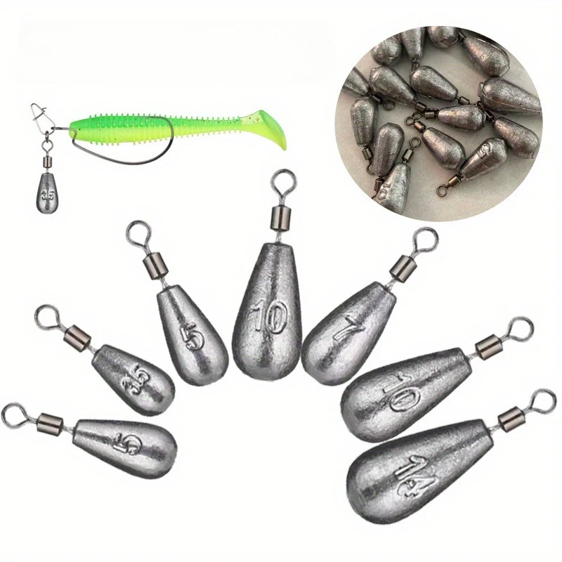One-Piece Cast Alloy Drop Shot Sinkers, High Hardness Free Lead Weights, Texas Rig Freshwater Fishing Accessories