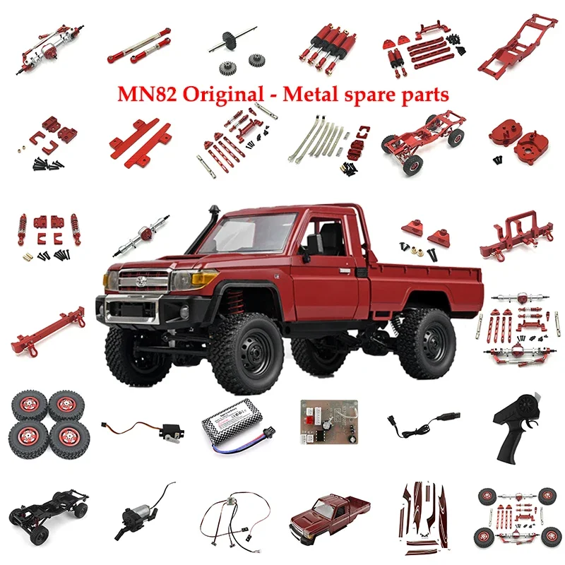 

MN82 LC79 MN78 Metal Front and Rear Axle Chassis Link Rod Pull Rod Mount Shock Absorber Tire Set 1/12 RC Car Upgrade Parts