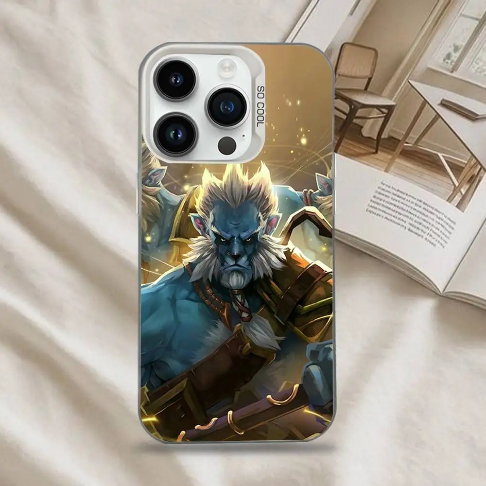 حافظة هاتف D-Dota 2 الرائعة لهاتف iPhone 16,15,14,13,12,11,Mini,Pro,SE,MAX غطاء أبيض غير لامع مقاوم للصدمات
