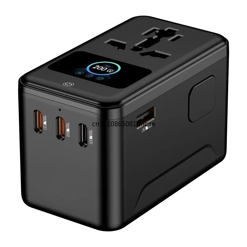 

PD200W Display Digital Display Animation Gallium Nitride Fast Charging Conversion Socket Global Travel Conversion Plug