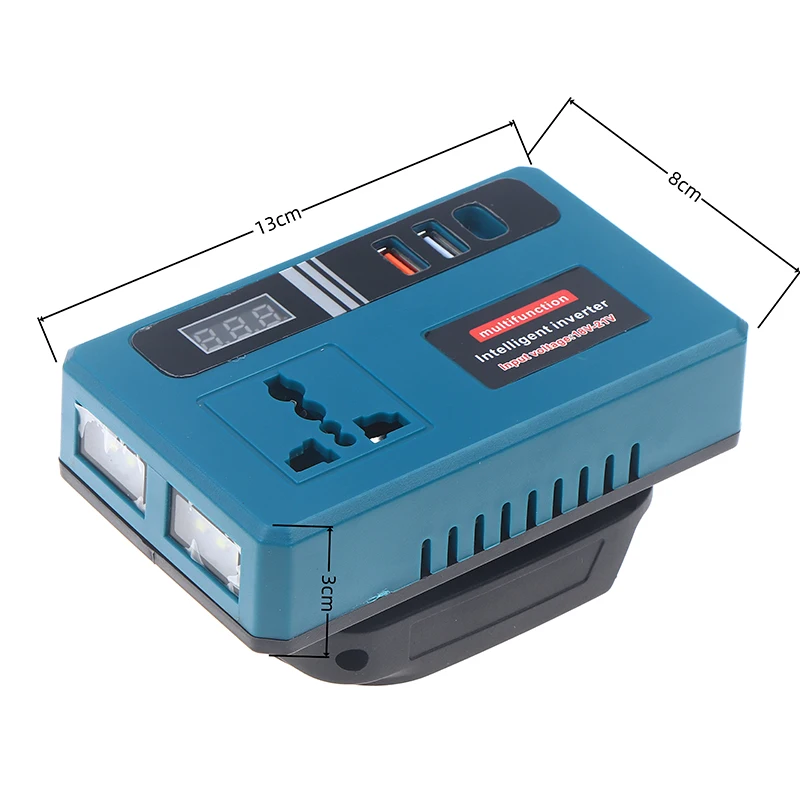 △ 1Pcs DC21V To 220V AC Converter Lithium Battery Inverter Portable Power Supply For Outdoor Activities With Dual USB Ports