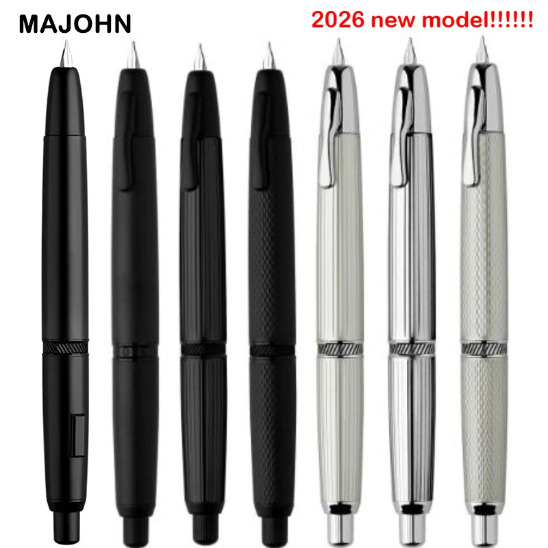 

Moonman A1 Fountain Pen Metal Press Iink Pen Striped Pattern EF 0.4MM Nibs Writing Gift Pens for Students Office Supplies