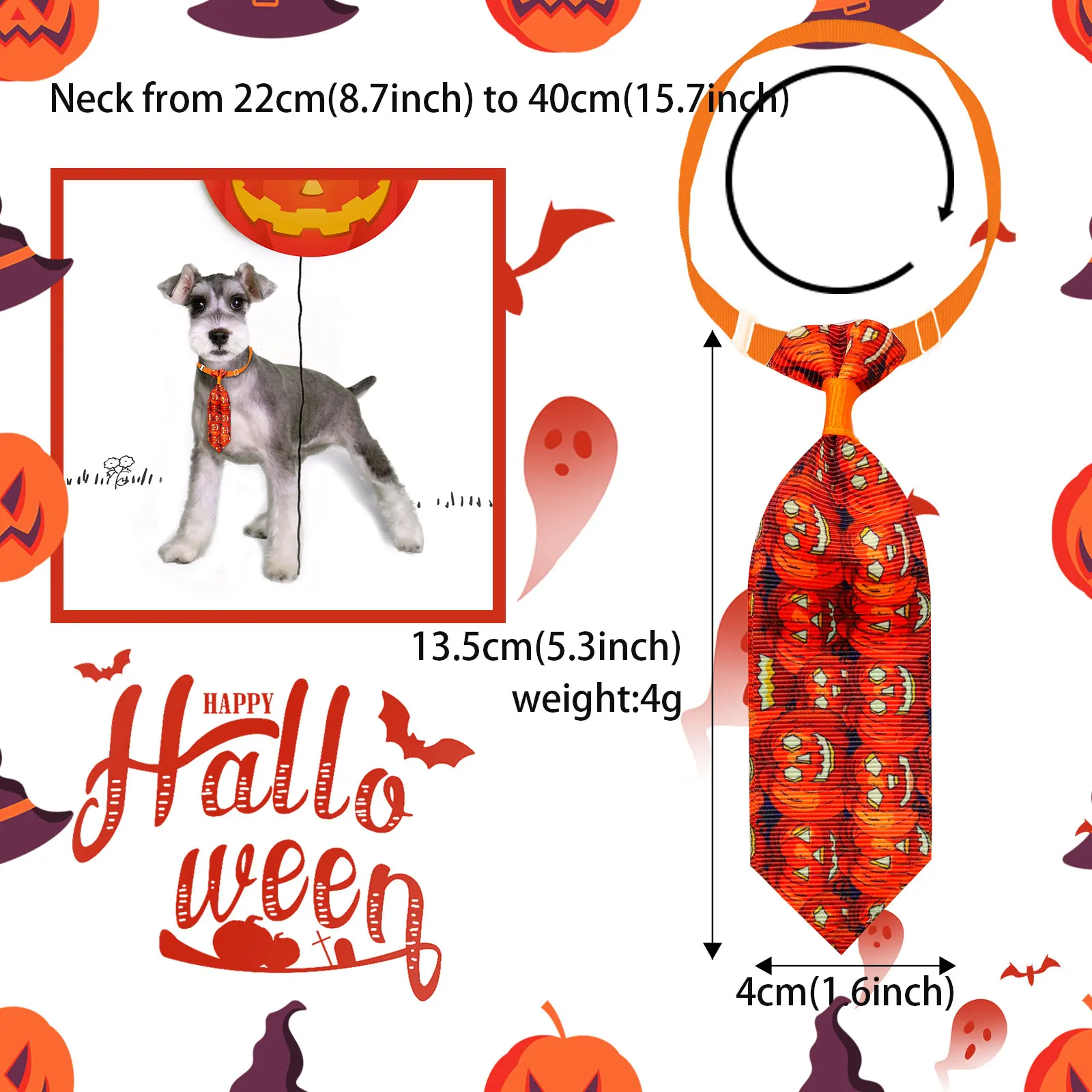 20/40PCS Dog Ties Halloween Pumpkin Ghost Print Pet Dog Bow Tie Adjustable Dog Tie Pet Accessories Pet Collar For Dogs and Cat