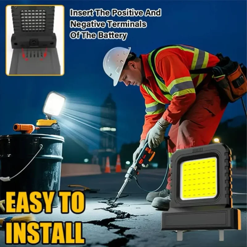 1-5PCS Magnetic LED Work Light, 2000LM Compatible with DeWalt Milwaukee Makita 20V/18V, Portable Floodlight for Outdoor Job Site