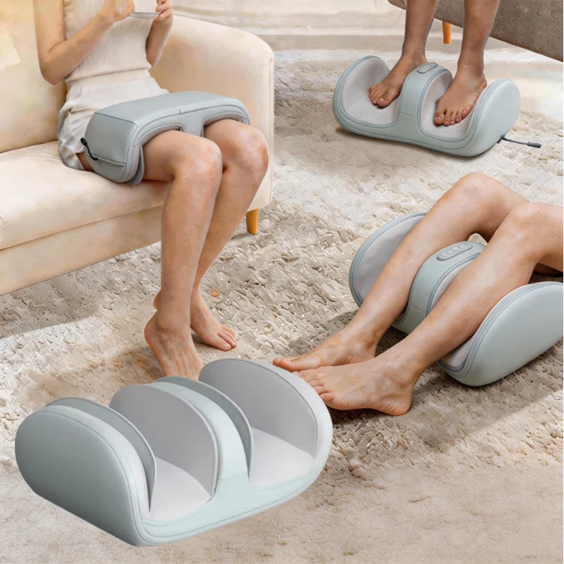 Foot Massage Machine with Heating Airbag Shiatsu Feet Calf Massager with Remote Control Auto-Off Timers Deep Kneading Relaxation