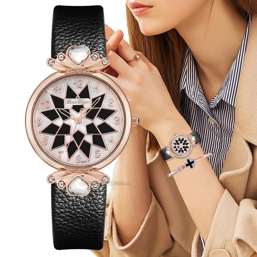 

Delicate Women Fashion 2023 Sun Creative Digital Design Watches Simple Ladies Leather Wristwatches Casual Female Quartz Clock