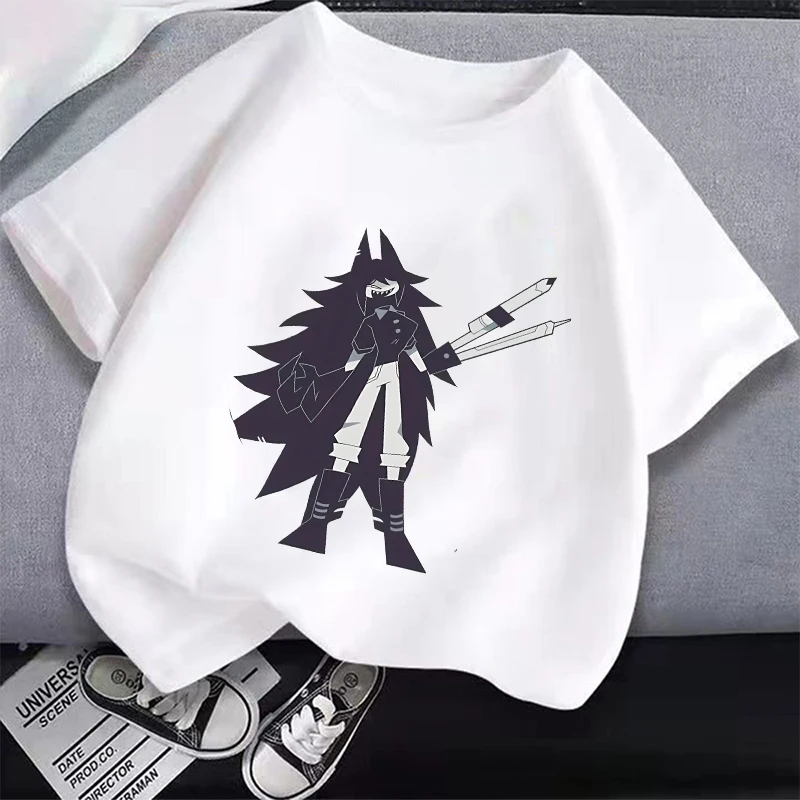 Basics in Behavior Children T-shirt Anime Cartoon Printed Pullover Summer Casual Comfort Loose Top Harajuku Clothes Kids Gifts