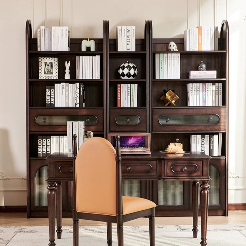 High-End-TV-Ständer im mittleren Stil, Holz, französisches Retro-Wohnzimmer, TV-Ständer, Kombination aus geräuchertem, fortschrittlichen Wohnmöbeln, Ein Fernseher