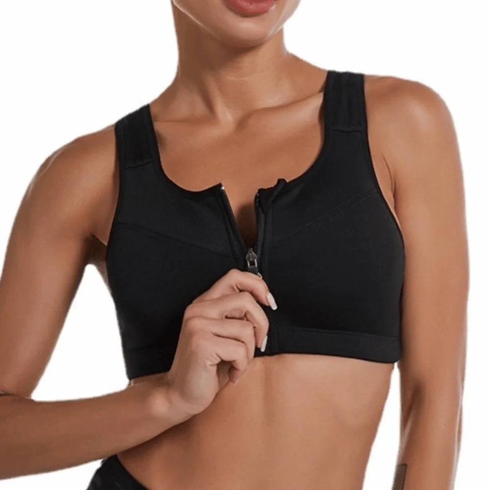 حمالة صدر رياضية بسحاب، تصميم مضاد للاهتزاز، صدرية للياقة البدنية قابلة للتنفس، صدرية من الخلف، ماصة للرطوبة، ملابس داخلية مريحة لليوجا للفتيات