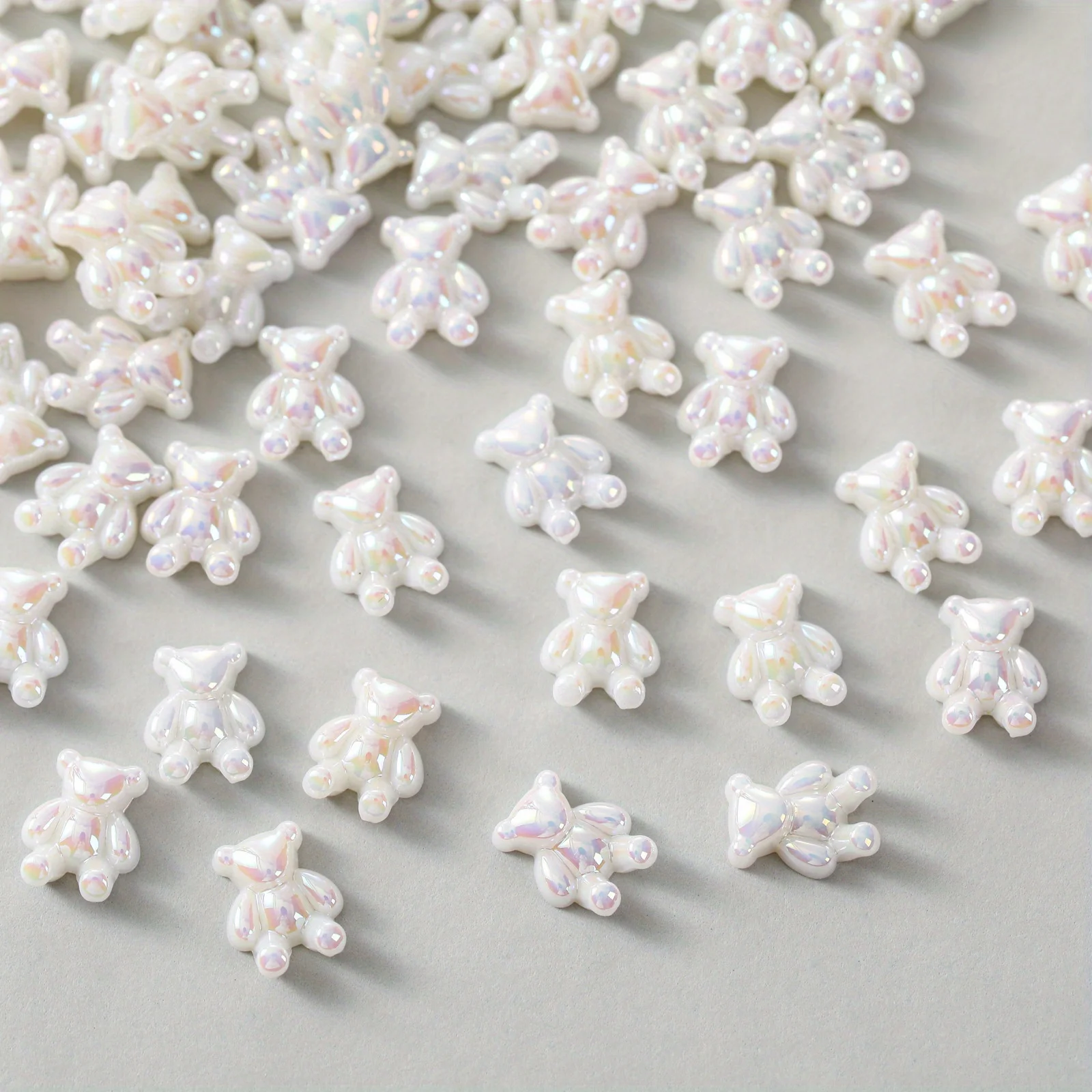 

50 шт., мини-мультяшные маникюрные украшения, милые трехмерные медведи в форме гальванического полимерного медведя, заколка для волос «сделай сам», аксессуары для ногтей