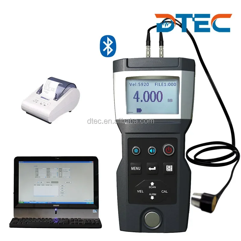 DTEC DT500 Digital Ultrasonic Thickness Gauge,Higher Precision 0.001mm/0.0001 inch,measure steel,plastic,ceramic,glass etc.