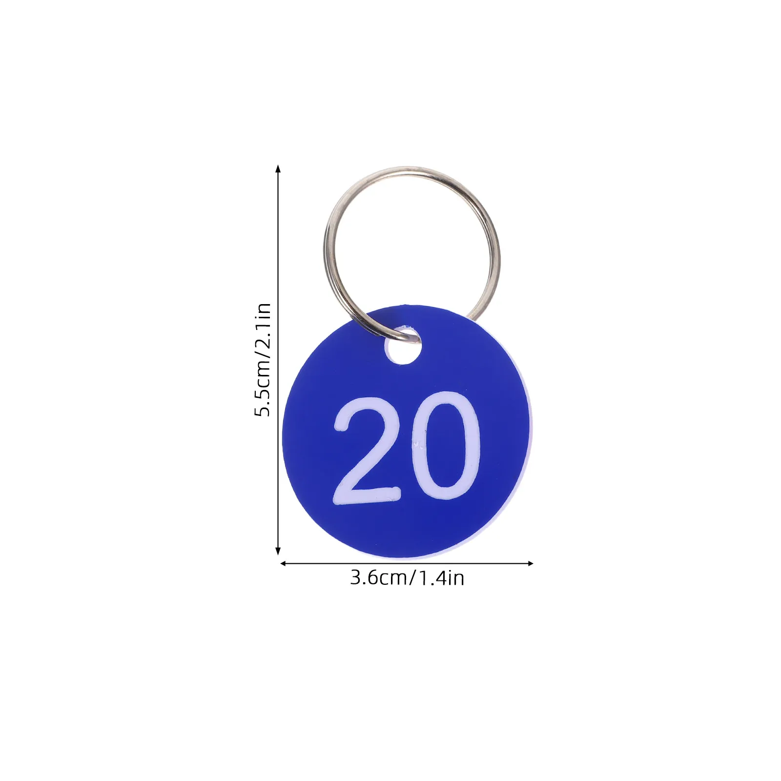 40Pcs Metal Numbered Key Tags Waterproof Round Number Tags 1-20 for Key Chain Cabinet System Spa Pool Storage Facility