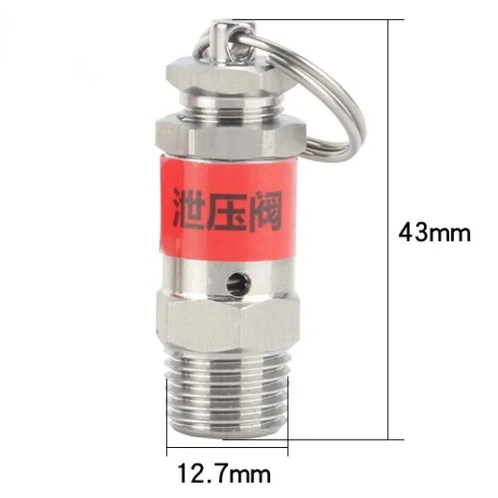 304 Stainless Steel Spring Type Pressure Relief Air Release Vent Safety Valve 1/8