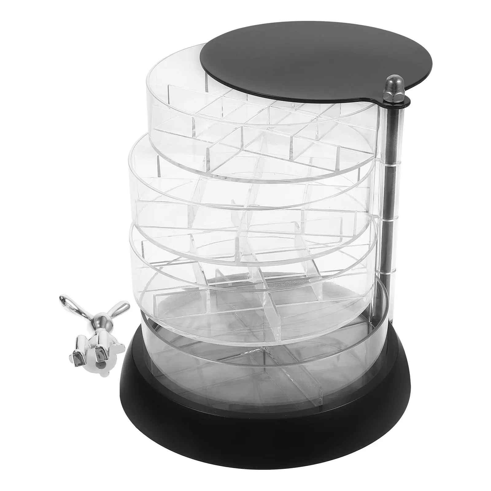 

Rabbit Jewelry Box 4 Layers Clear Desktop Organizer for Accessories Makeup Perfume Lipstick Earrings Necklace Ring Storage