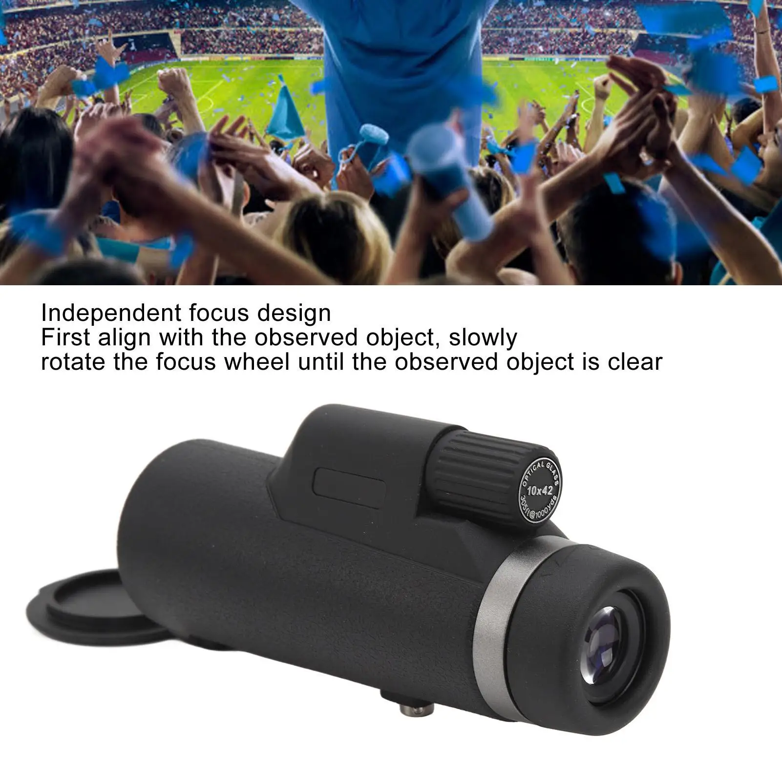 10x42 High Power Monocular Telescope - Durable, Focus Adjustable, Ideal for wildlife Viewing, for camping & for travel