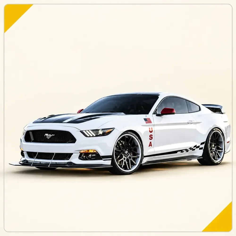 Side Skirt Sticker with Racing Flag Checker 2x 78.5 inch Black Vinyl Decal UV Resistant Weatherproof Durable Auto Parts