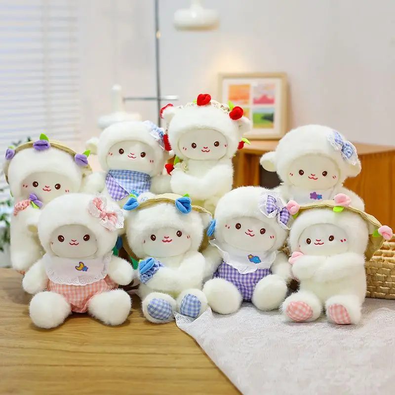 

Cute Rose Lamb Plush Doll Toy Couple Pillow Female Birthday Gift