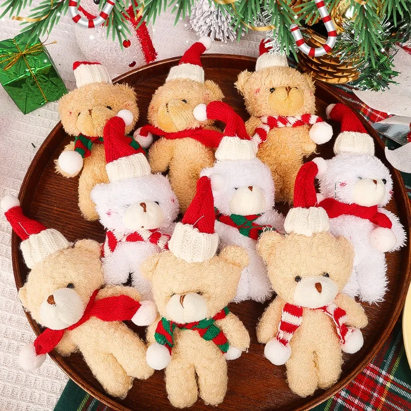家の装飾のためのかわいいぬいぐるみクマ人形、クリスマスツリー、DIY