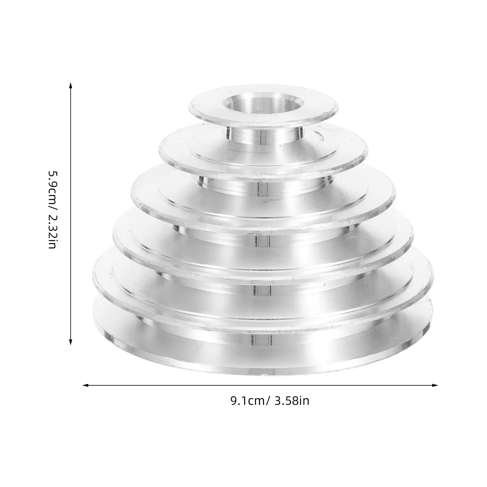 High Precision Aluminum Alloy 5-Step Bore Drill Press Pulley Wheel for Bench Drill Press Small Machine Tools Heavy Duty Pulley