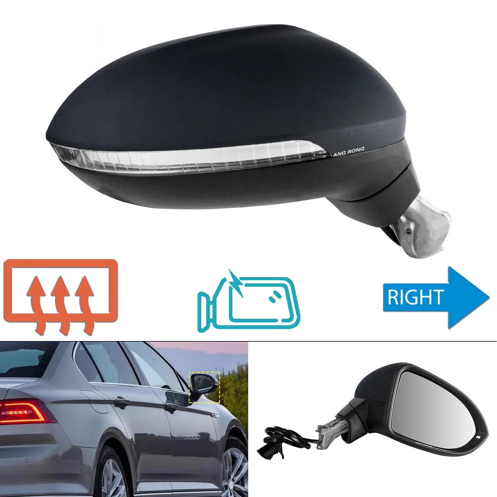 

Зеркало заднего вида с электрическим подогревом и правой стороны для VW Passat B8 14-18 годов, модель с левым рулем