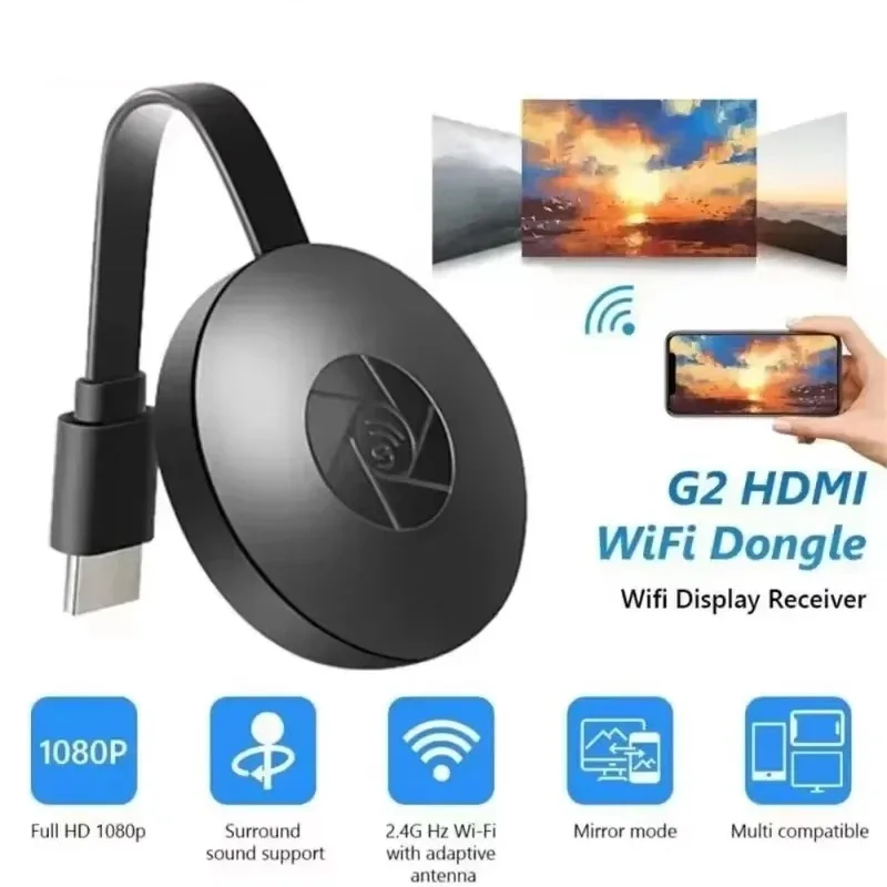 G2 1080P Screen Player For MiraScreen Display Wifi HDMI Portable Miracast Dongle Compatible For TV Android Ios Mirror Screen