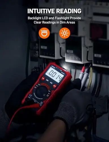 Multímetro Digital AstroAI TRMS de 4000 Lecturas con Auto-Rango – Pruebas de Voltaje, Corriente, Resistencia, Capacitancia y NCV