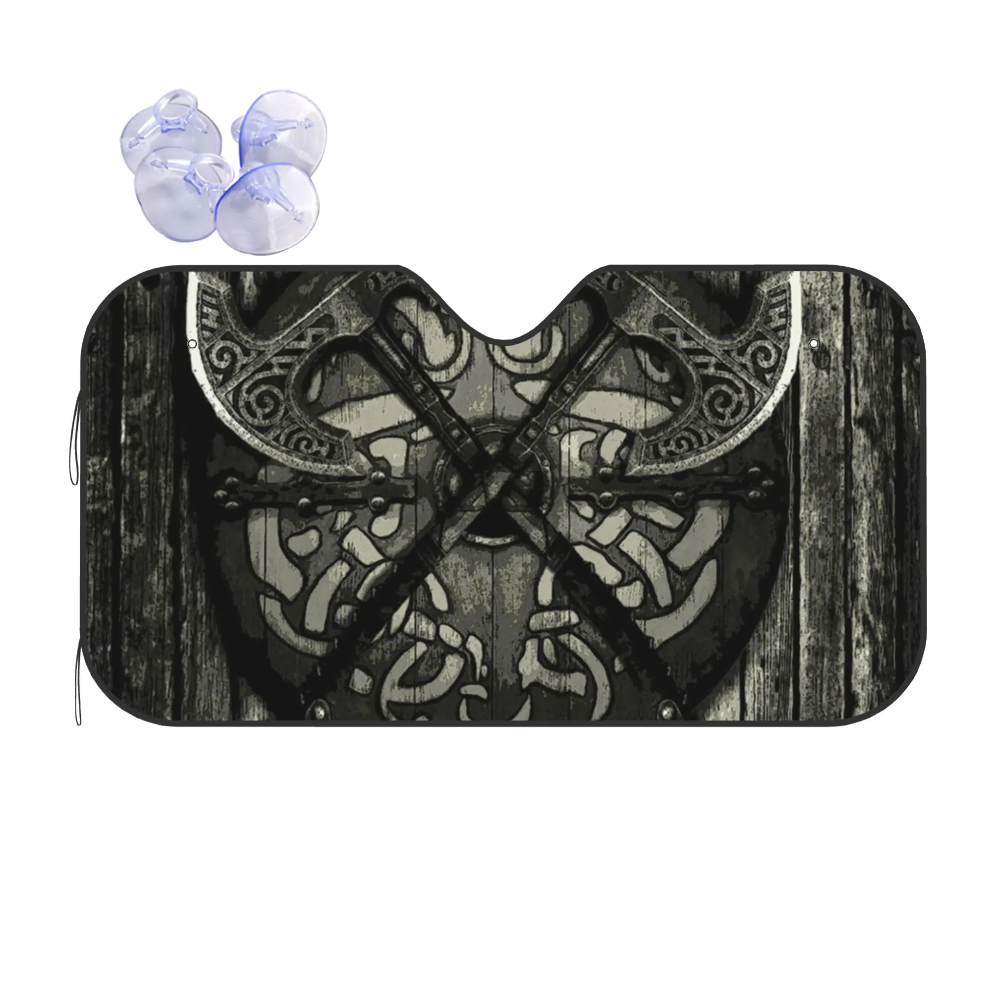 Viking Car Front Windshield Sun Visor UV Protection Car Sun Shade Heat Insulation Cover Valhalla Aluminum Foil Car Sunshade