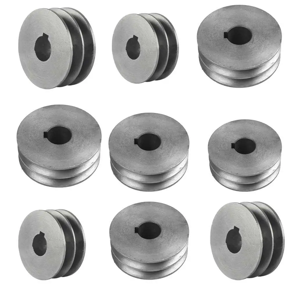 

1pcs Motor Pulley Redefined V-Belt Pulley Cast Iron Double Slot For A Type V-belt Timing Belt For Motors Power Tools Accessories