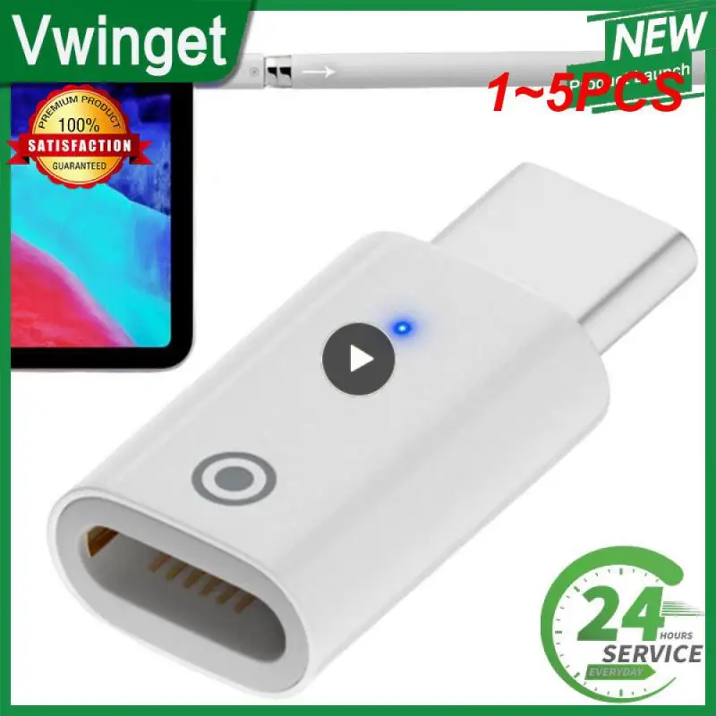 1~5PCS High-quality Abs Material Straight Head With Indicator Light Fit Practical Charging Adapter Flat Design Easy To Use