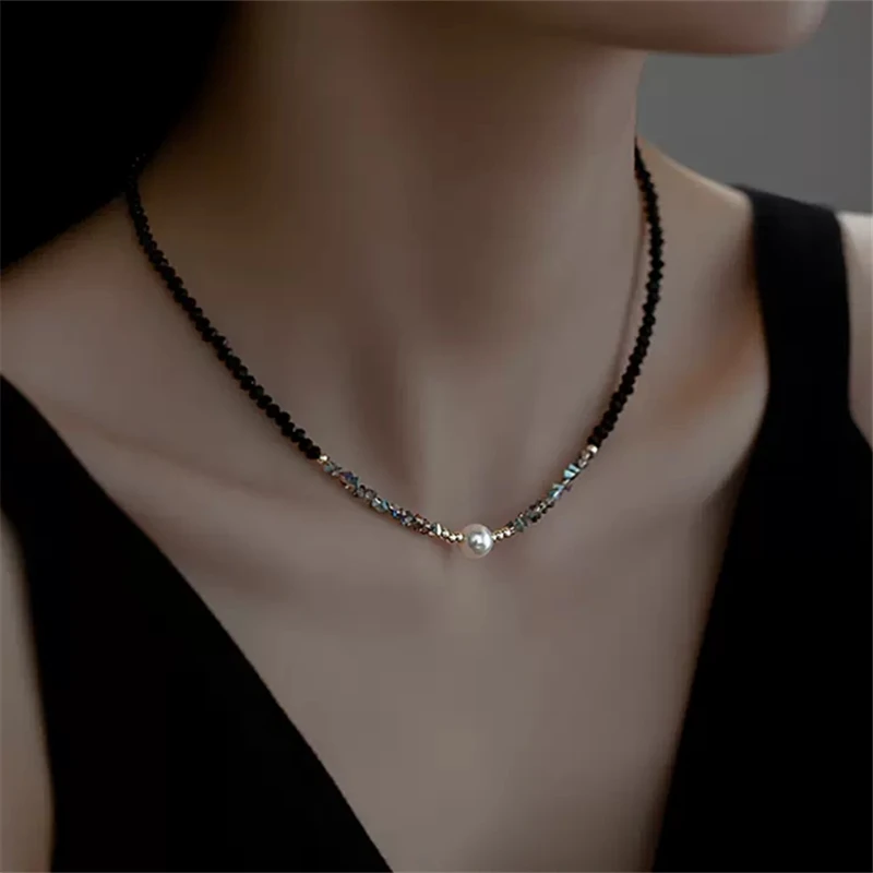 kshmir Freshwater pearl necklace women 2022 new fashion clavicle chain retro high-end niche design simple and versatile