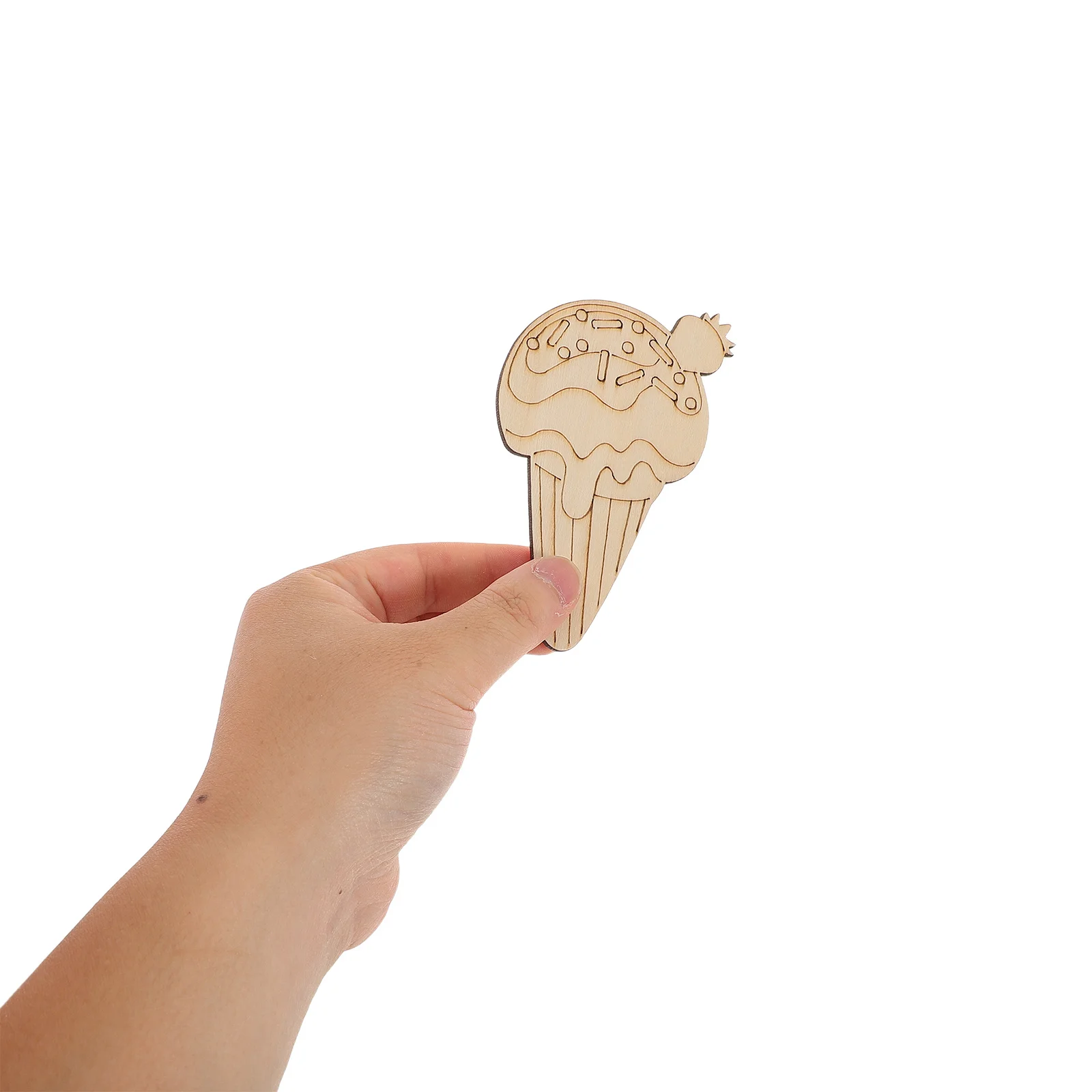 

32Pcs Blank Wooden Ice Cream Cutouts DIY Unfinished Wood Craft Shapes for Art Projects Summer Party Decorations Creative