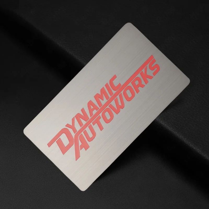 

Red Engraved Stainless Steel Metal Card DYNAMIC AUTOWORKS Metal Card