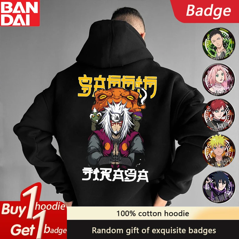 

Naruto Sasuke Loose Hoodie Japanese Anime Peripheral Autumn and Winter Sports Men's and Women's Cotton Sweater Top