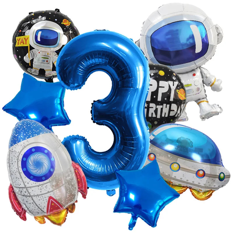 10-teiliges Ballon-Set mit Weltraummotiv – Raketenballons aus Aluminiumfolie für Kindergeburtstagsparty-Dekorationen, Astronauten-Partyzubehör – Detail 5