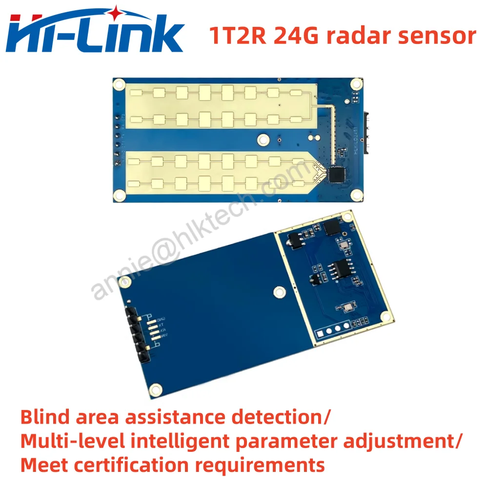 Imagem -02 - Hilink Veículo Condição Monitoramento Módulo Sensor Veículo Notificação Velocidade Medição Millimeter Radar Hlk-ld2451 24g