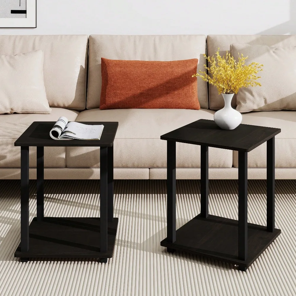 

Nightstand, Bedside Table, Sofa Table, Living Room, Bedroom Storage, Set Of 2, Espresso/Dark Brown