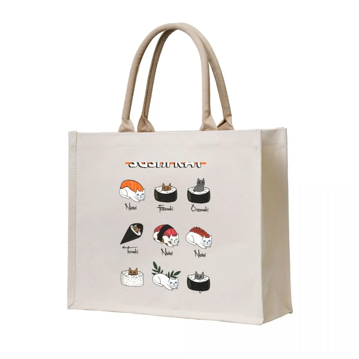 

Sushi kat Tote Bag tote bag woman Canvas shoulder bag Lady Women's tote