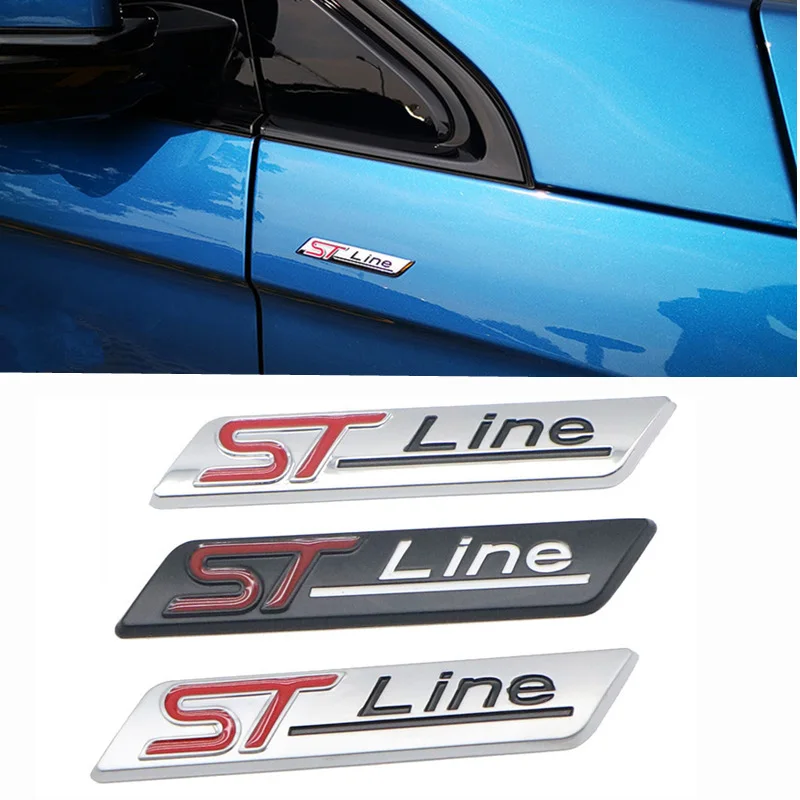 Metal Car Sticker Fender Emblem Badge For Ford Focus Mk4 MK3 EDGE Kuga Puma Fiesta Ecosport Mondeo MK5 ST Line Logo Accessories