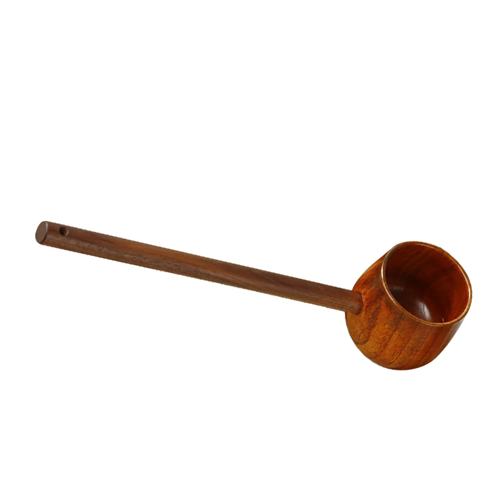 Wooden Water Spoon Watering Household Laundry Powder Scoop Brown Ladle for Long Make Tea