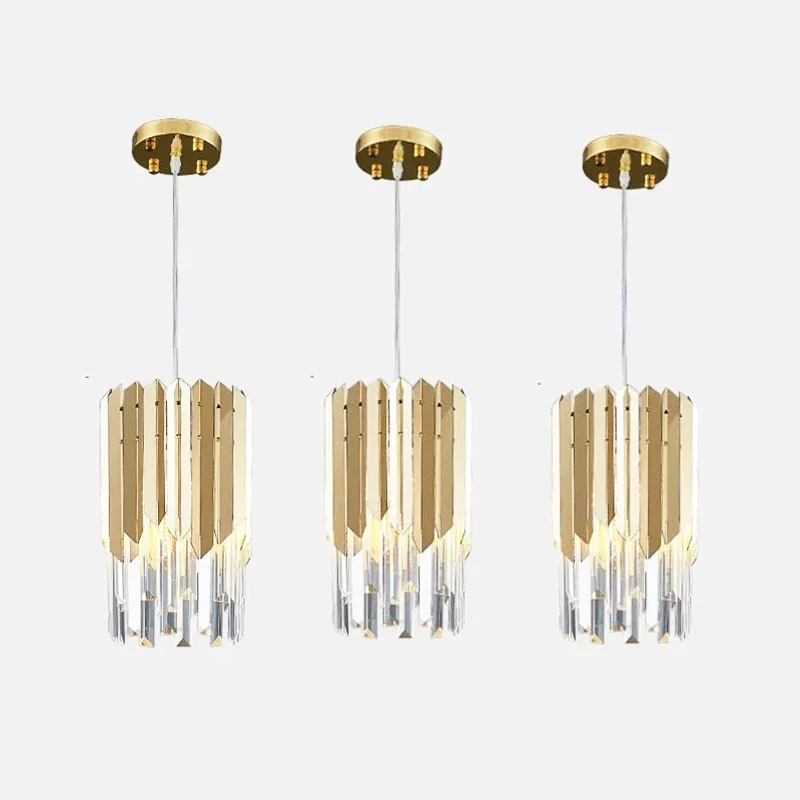 

Modern luxury dining table pendant light gold crystal pendant light E14 LED lighting restaurant island bedroom lighting fixtures