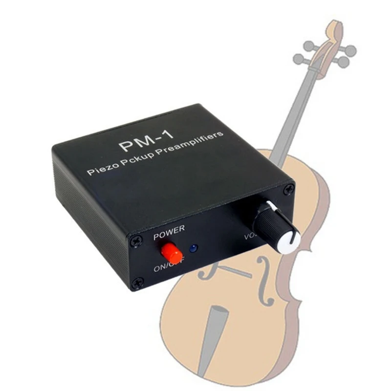 High Impedance Guitar and Violins Preamp Piezo Pickup Preamplifiers with Rechargeable Battery for Piezo Pickup 6.35mm