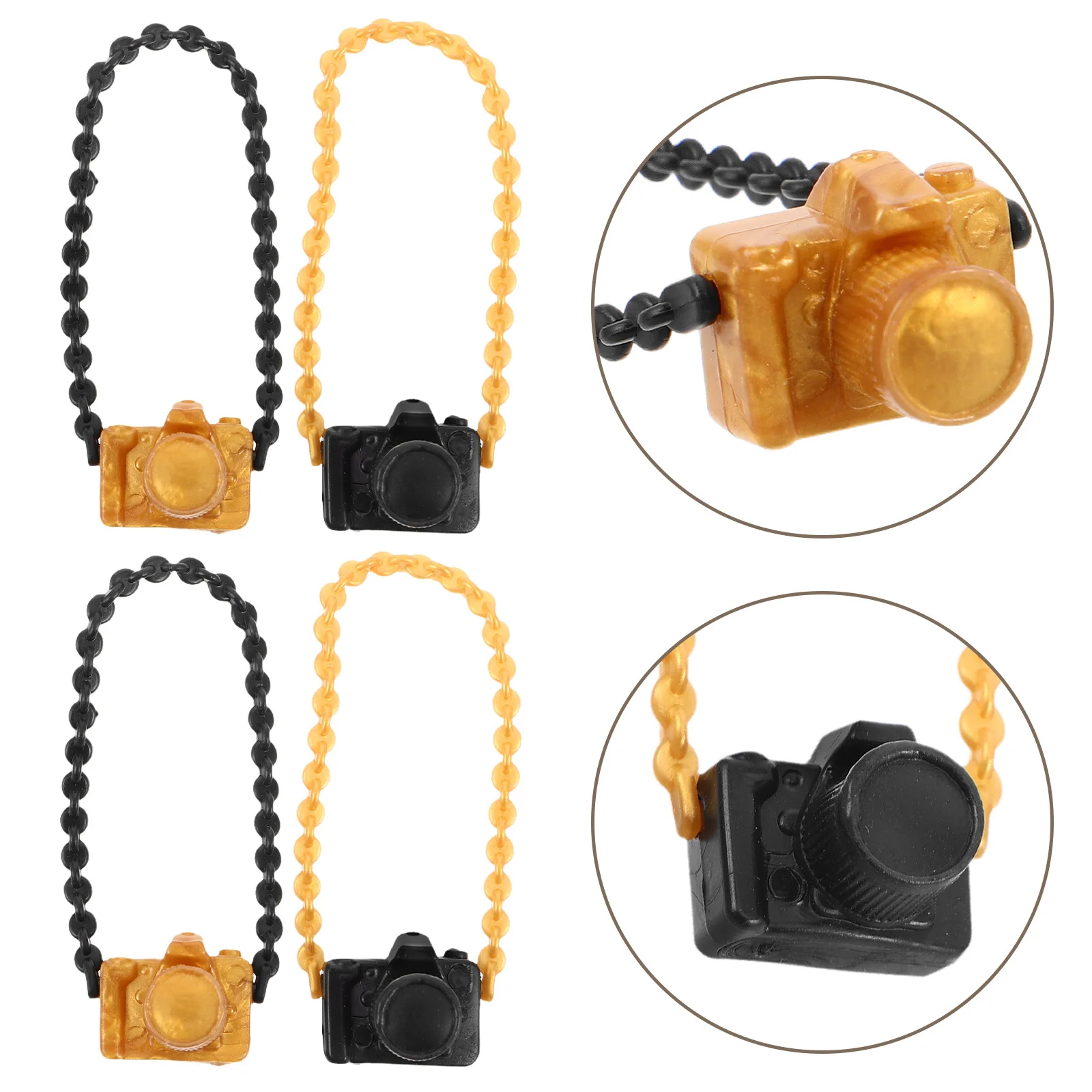 

60Pcs Mini Camera Prop with Chain Unique Design for Toddler Playtime Pretend Photography and Dollhouse Scene Enhancement
