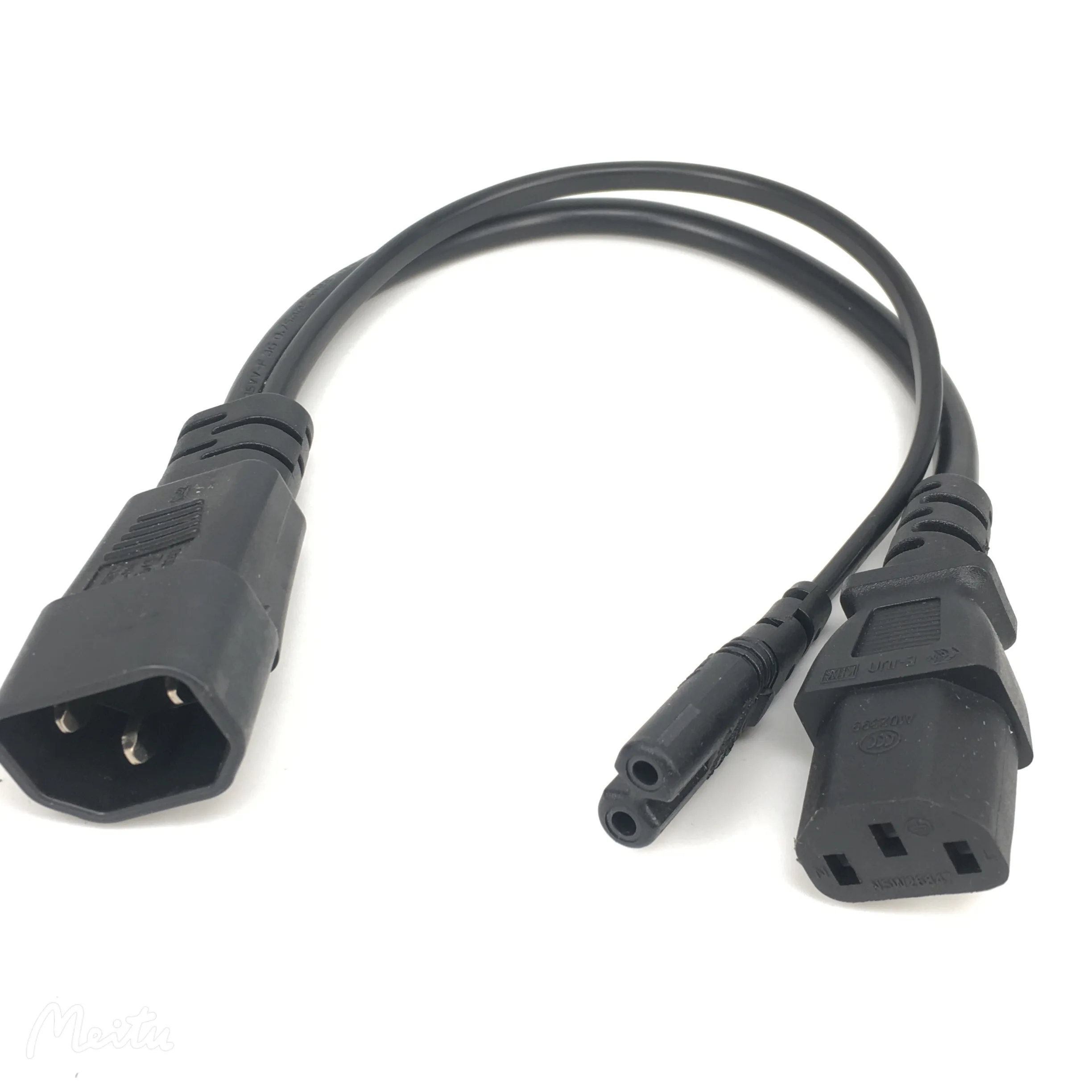 Bolantedz IEC320 C14 To IEC320 C13 + C7 Y Power Cord Splitter Cable Adapter Cable For PC Monitor Scanner And Printer
