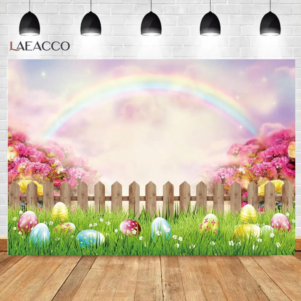 

Spring Easter Backdrop Rabbit Eggs Wood Wall Newborn Baby Shower Birthday Photography Background For Photo Studio Props Banner