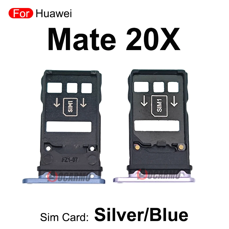 درج بطاقة Sim لهاتف hair mate 20x ، حامل بطاقة sim ، قطع غيار التصليح ، اللون الأزرق والفضي ، جزء واحد